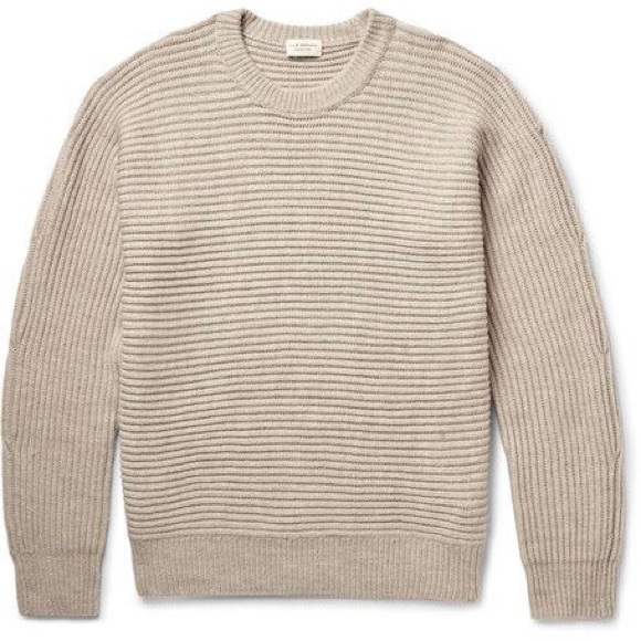 NWT Club Monaco 100% merino wool horizontal shaker ribbed crewneck sweater. 🤎 - Picture 3 of 8